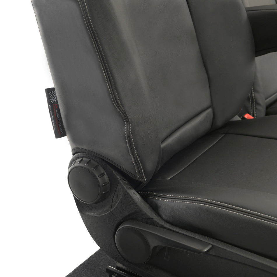 Mercedes Sprinter Block Stitch Leatherette Front Seat Covers (2018 Onwards)