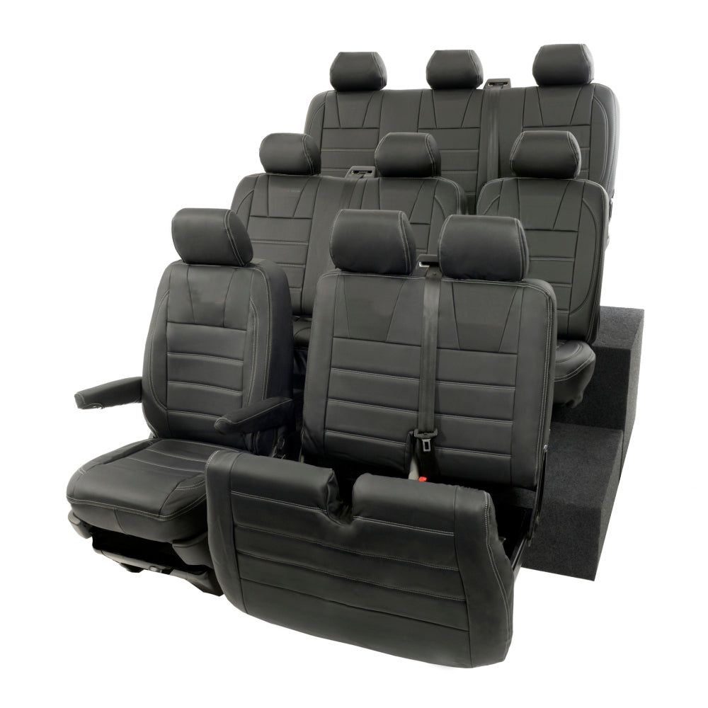 VW T6 / T6.1 Shuttle Tailored Leatherette Seat Covers (2015 Onwards) - UK Custom Covers