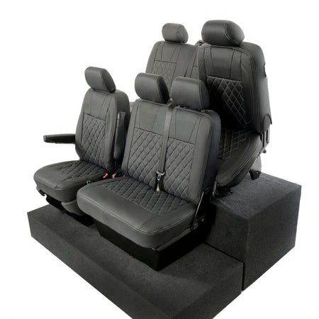 VW T6 / T6.1 Transporter Tailored Leatherette Seat Covers (2015 Onwards) - UK Custom Covers