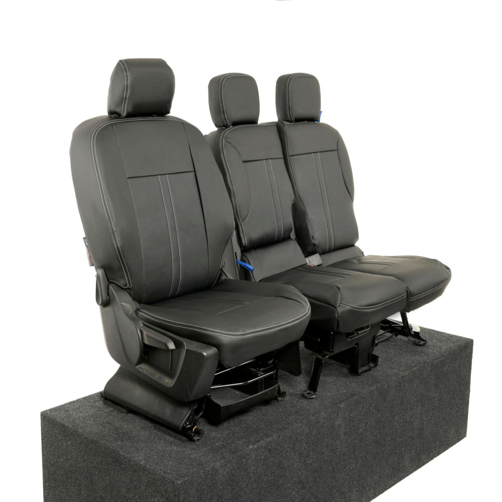 Peugeot Partner Tailored Leatherette Seat Covers - Black - UK Custom Covers