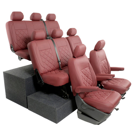 VW T6 / T6.1 Shuttle Tailored Leatherette Seat Covers (2015 Onwards) - UK Custom Covers