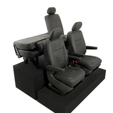 VW T6 / T6.1 Transporter Tailored Leatherette Seat Covers (2015 Onwards) - UK Custom Covers