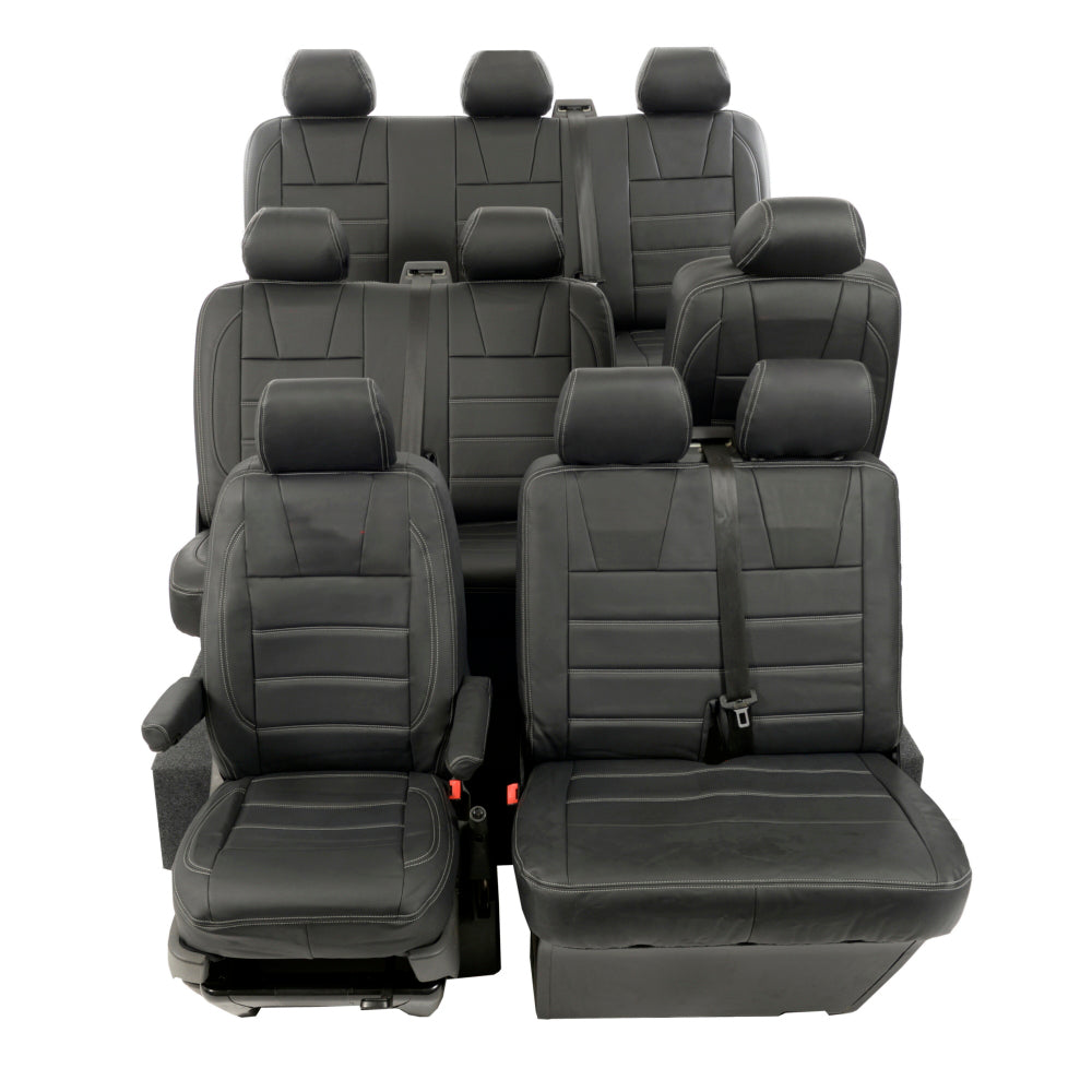 VW T6 / T6.1 Shuttle Tailored Leatherette Seat Covers (2015 Onwards) - UK Custom Covers