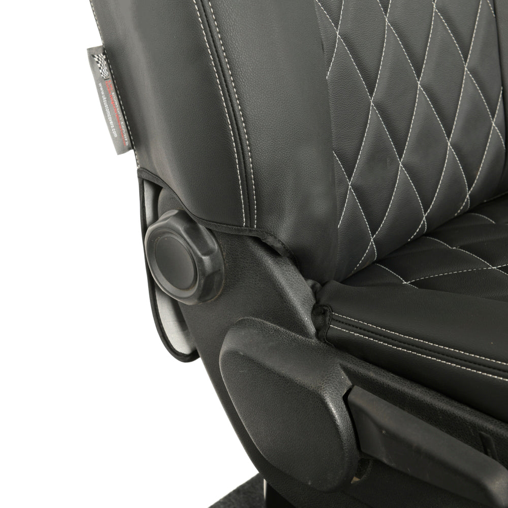 Peugeot Expert Tailored Leatherette Seat Covers (2016 Onwards) - Black - UK Custom Covers