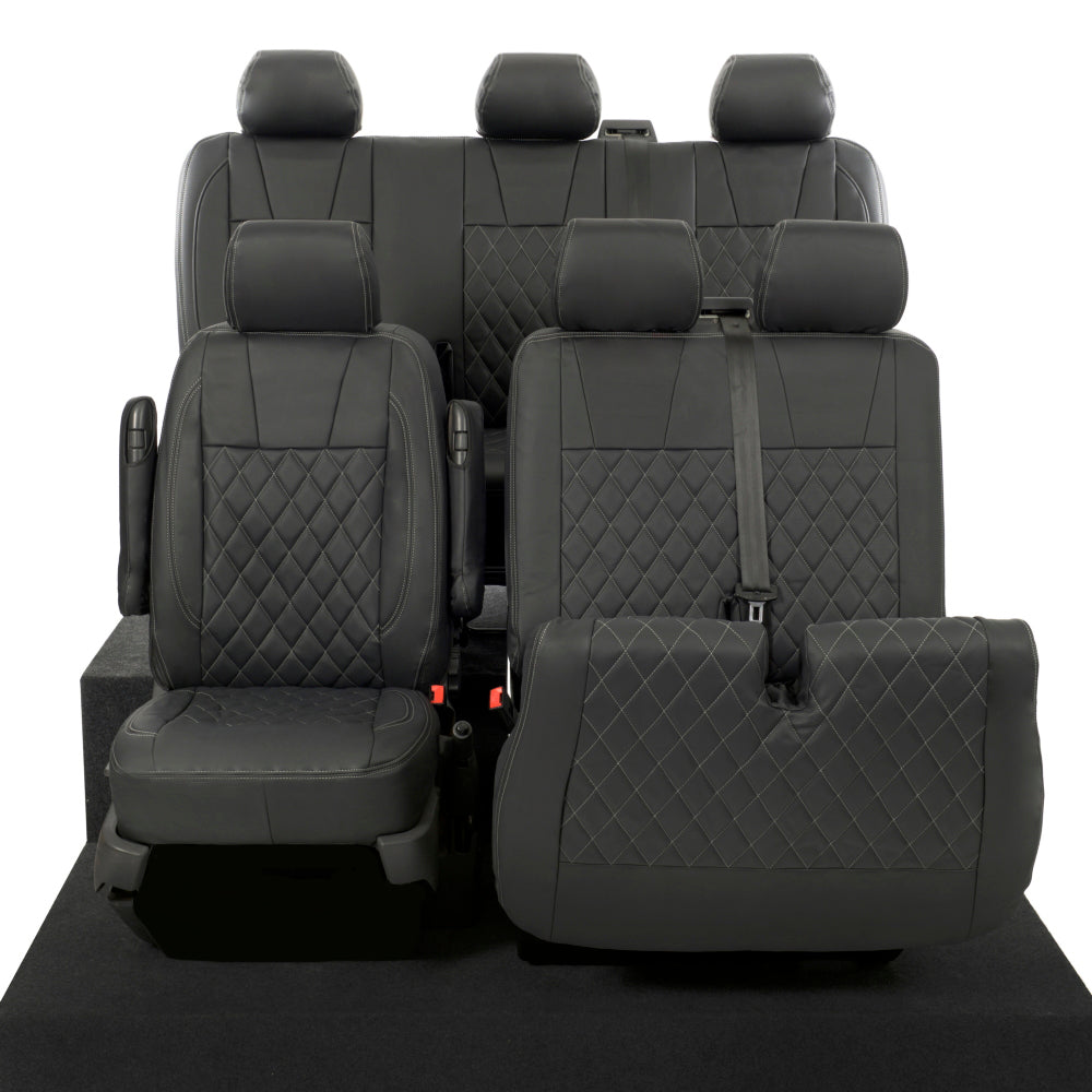 VW T6 / T6.1 Kombi Tailored Leatherette Seat Covers (2015 Onwards) - UK Custom Covers