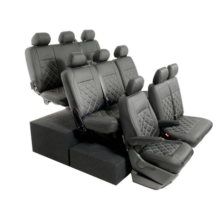 VW T6 / T6.1 Shuttle Tailored Leatherette Seat Covers (2015 Onwards) - UK Custom Covers