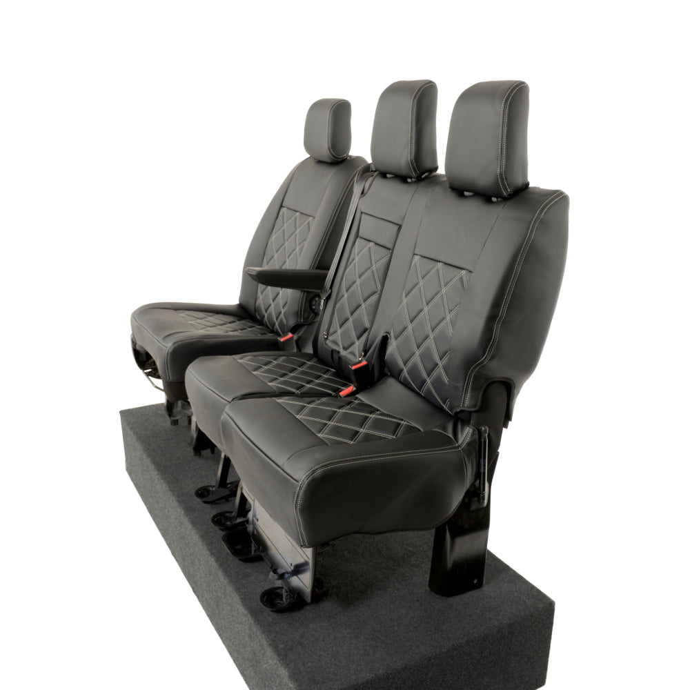 Peugeot Expert Tailored Leatherette Seat Covers (2016 Onwards) - Black - UK Custom Covers