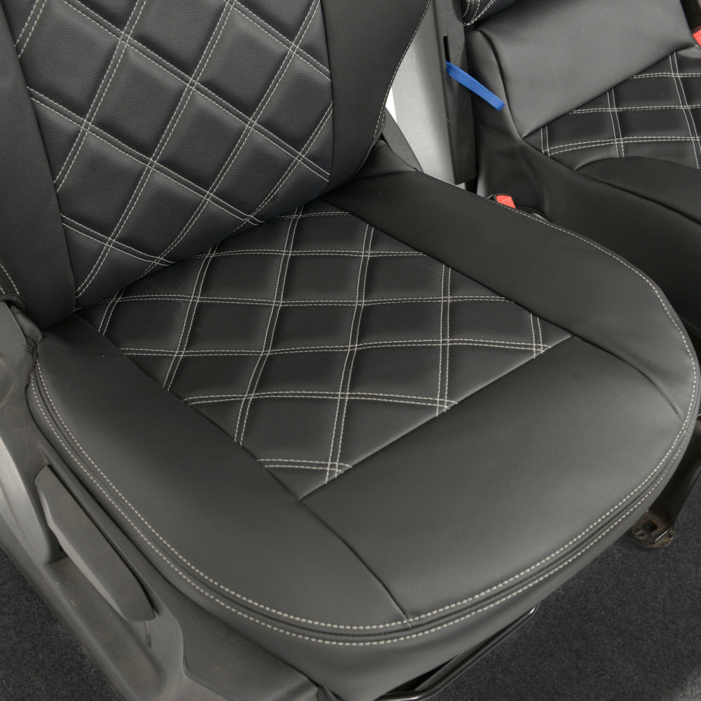 Peugeot Partner Tailored Leatherette Seat Covers - Black - UK Custom Covers