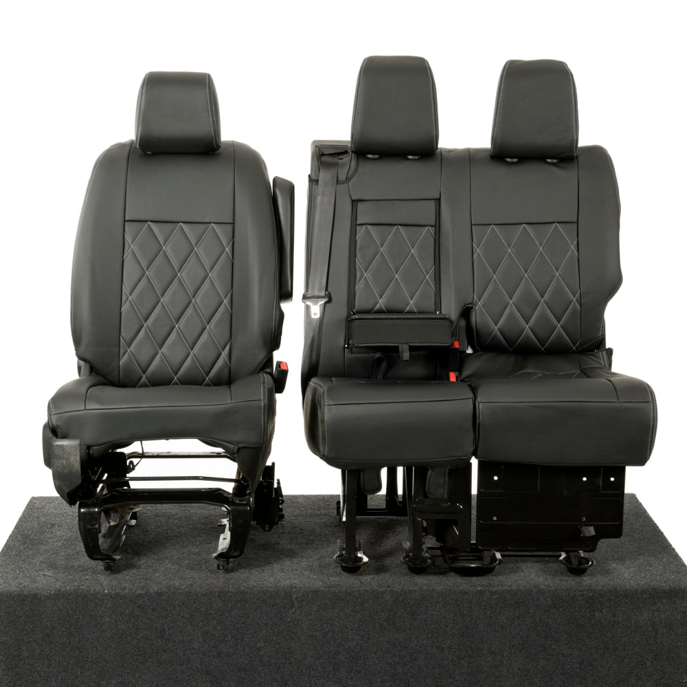 Peugeot Expert Tailored Leatherette Seat Covers (2016 Onwards) - Black - UK Custom Covers