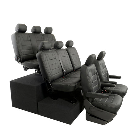 VW T6 / T6.1 Shuttle Tailored Leatherette Seat Covers (2015 Onwards) - UK Custom Covers