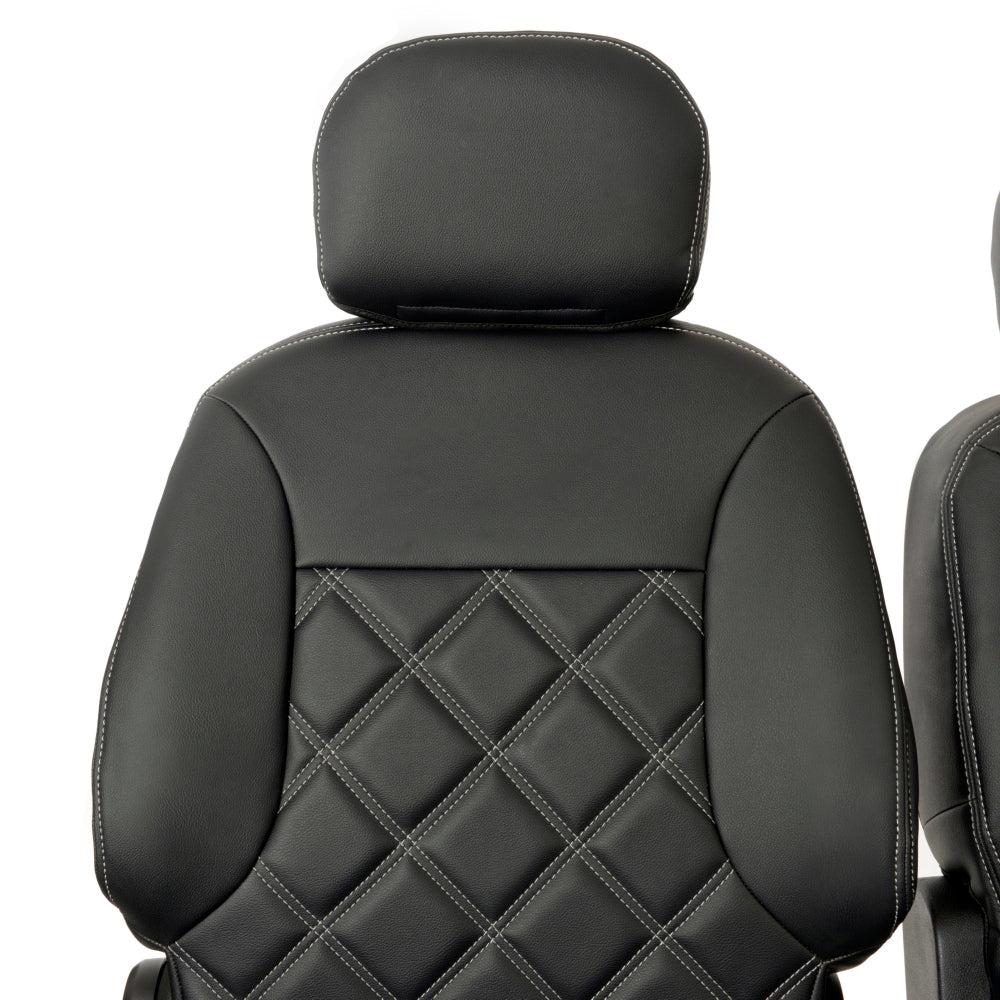 Peugeot Partner Tailored Leatherette Seat Covers - Black - UK Custom Covers