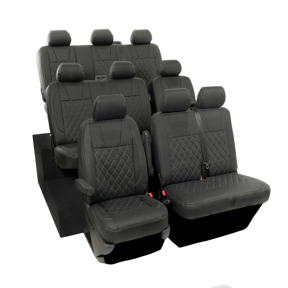 VW T6 / T6.1 Shuttle Tailored Leatherette Seat Covers (2015 Onwards) - UK Custom Covers