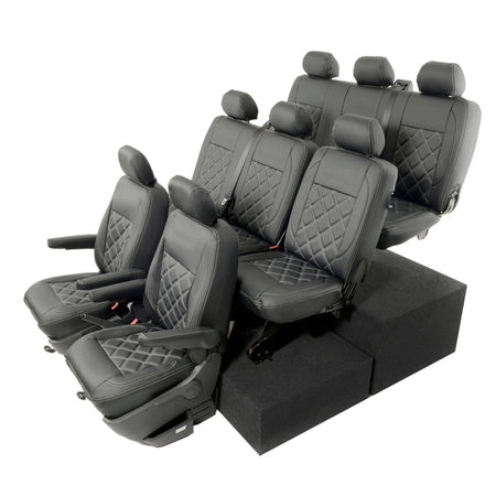 VW T6 / T6.1 Shuttle Tailored Leatherette Seat Covers (2015 Onwards) - UK Custom Covers