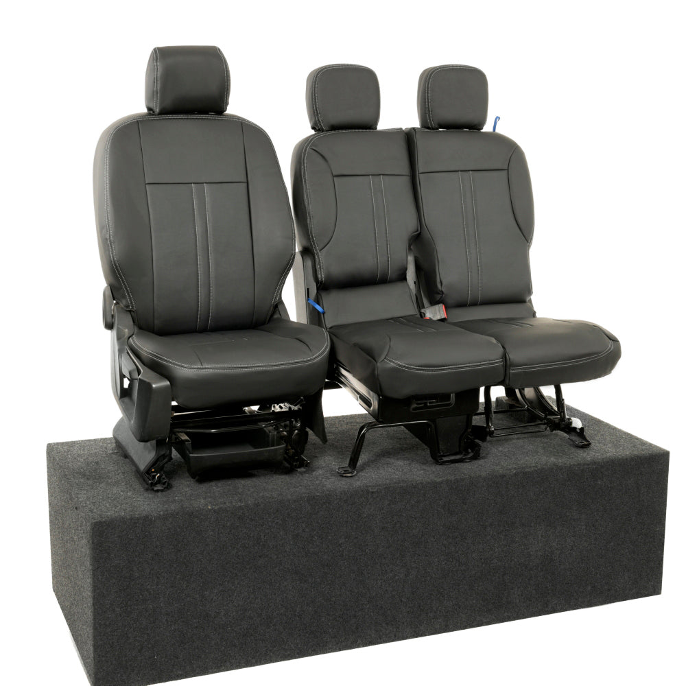 Peugeot Partner Tailored Leatherette Seat Covers - Black - UK Custom Covers