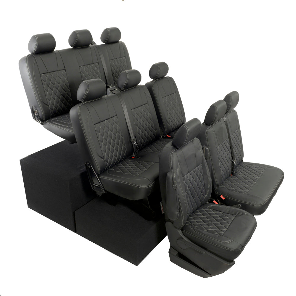 VW T6 / T6.1 Shuttle Tailored Leatherette Seat Covers (2015 Onwards) - UK Custom Covers