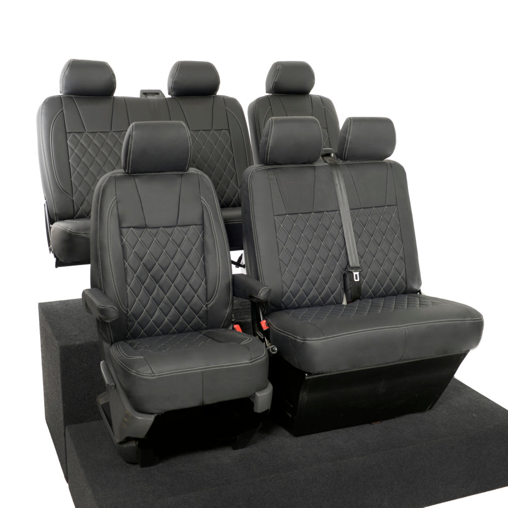 VW T6 / T6.1 Transporter Tailored Leatherette Seat Covers (2015 Onwards) - UK Custom Covers