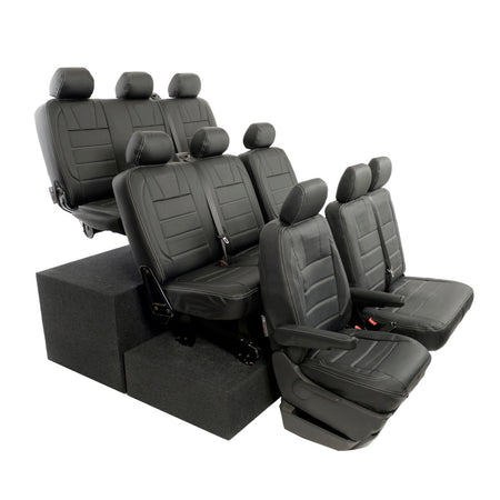 VW T6 / T6.1 Shuttle Tailored Leatherette Seat Covers (2015 Onwards) - UK Custom Covers