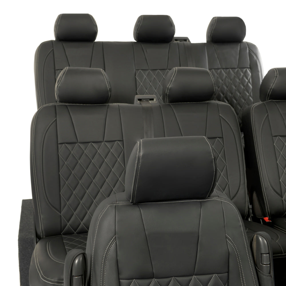 VW T6 / T6.1 Shuttle Tailored Leatherette Seat Covers (2015 Onwards) - UK Custom Covers