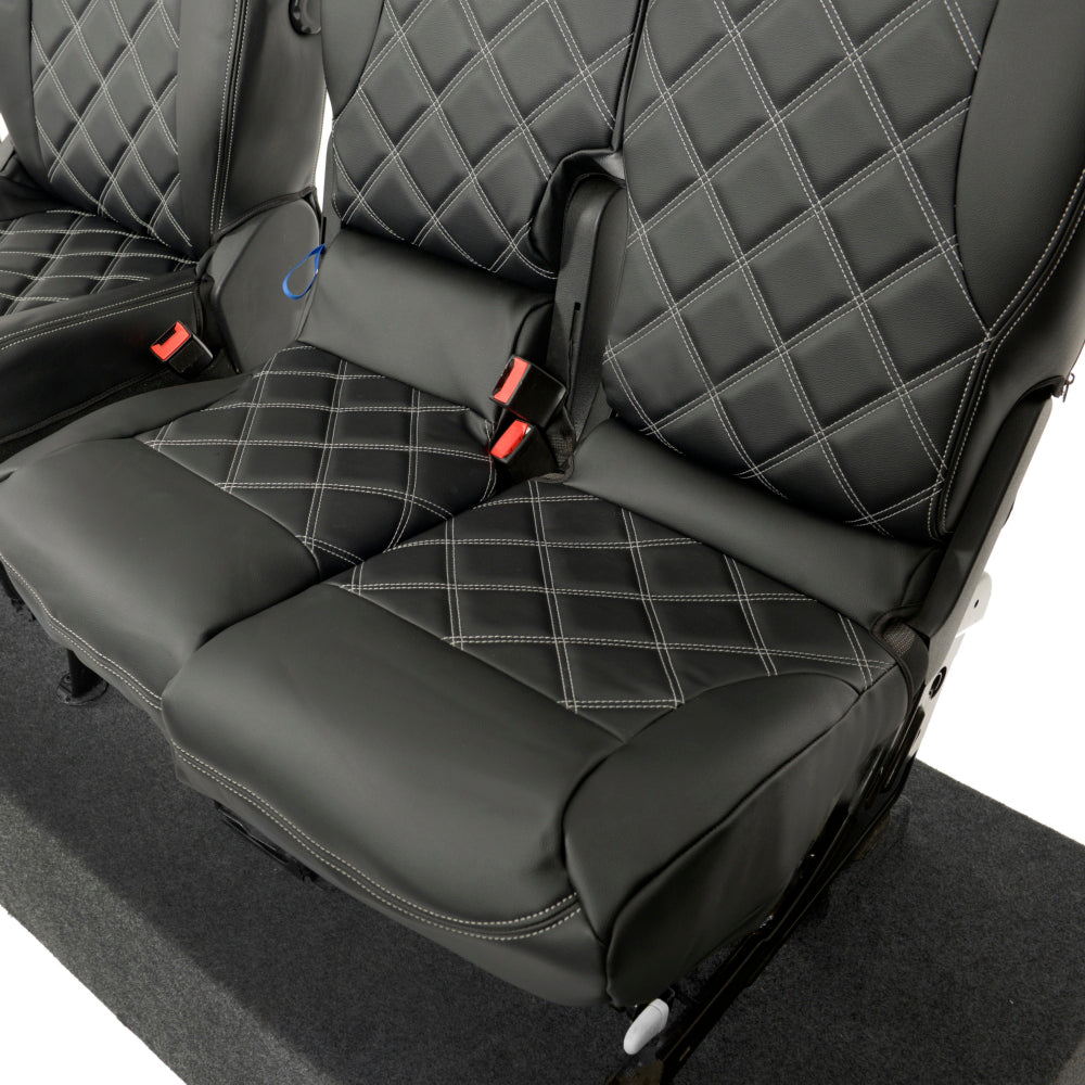 Peugeot Partner Tailored Leatherette Seat Covers - Black - UK Custom Covers