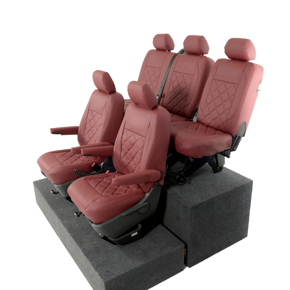 VW T6 / T6.1 Kombi Tailored Leatherette Seat Covers (2015 Onwards) - UK Custom Covers