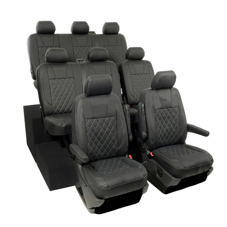 VW T6 / T6.1 Shuttle Tailored Leatherette Seat Covers (2015 Onwards) - UK Custom Covers