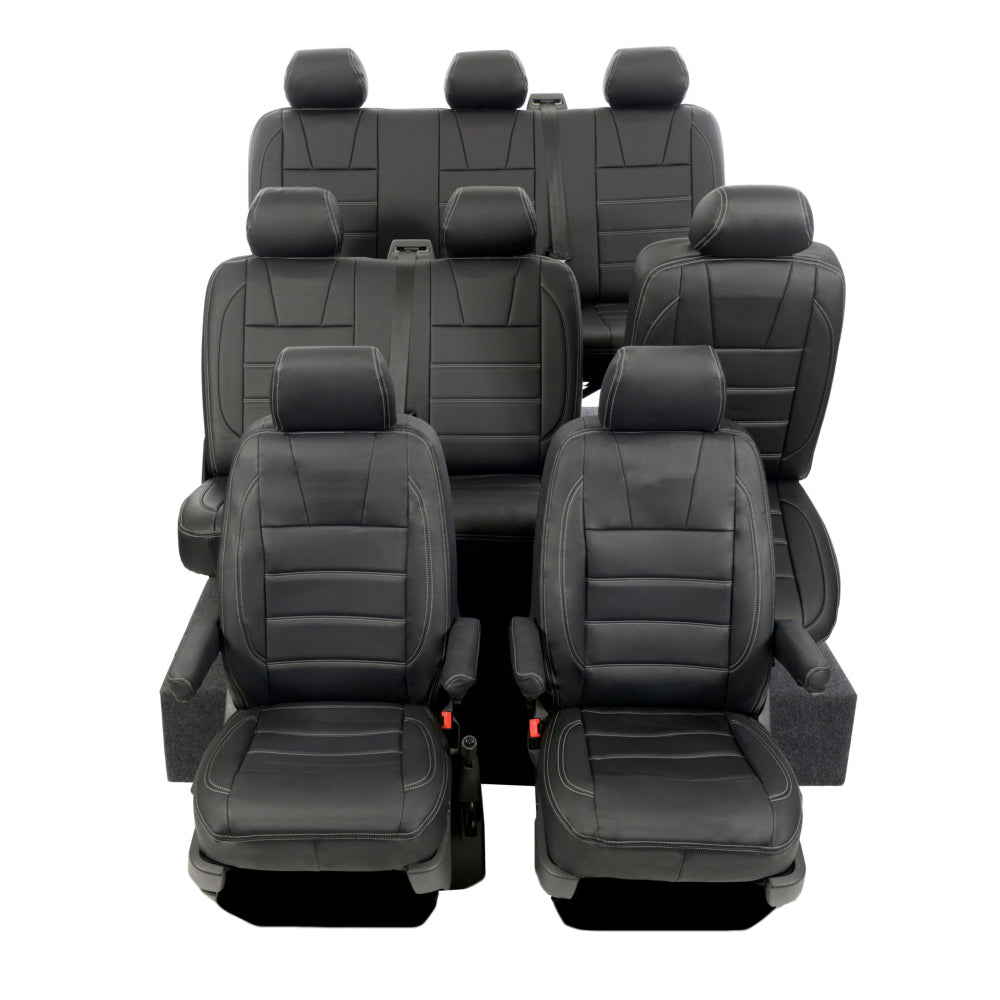 VW T6 / T6.1 Shuttle Tailored Leatherette Seat Covers (2015 Onwards) - UK Custom Covers