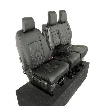 Peugeot Expert Tailored Leatherette Seat Covers (2016 Onwards) - Black - UK Custom Covers