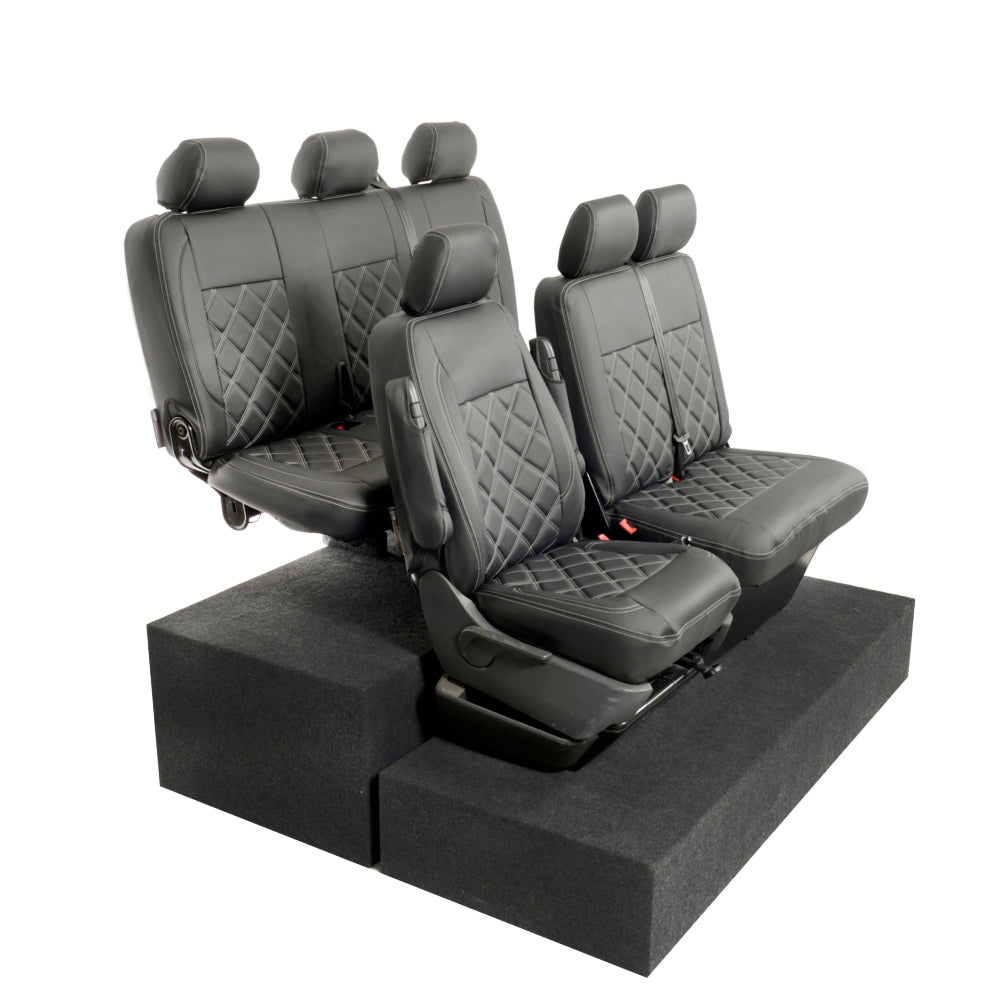 VW T6 / T6.1 Transporter Tailored Leatherette Seat Covers (2015 Onwards) - UK Custom Covers