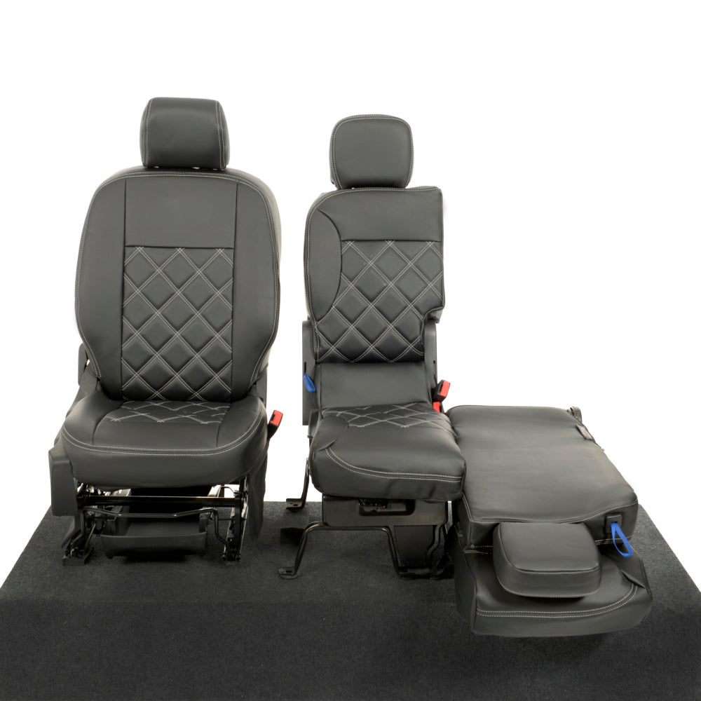 Peugeot Partner Tailored Leatherette Seat Covers - Black - UK Custom Covers