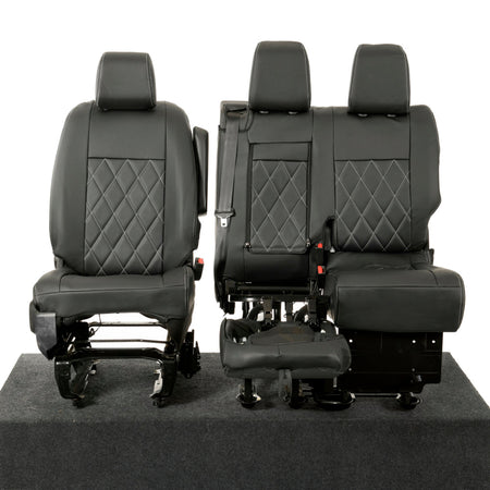 Peugeot Expert Tailored Leatherette Seat Covers (2016 Onwards) - Black - UK Custom Covers