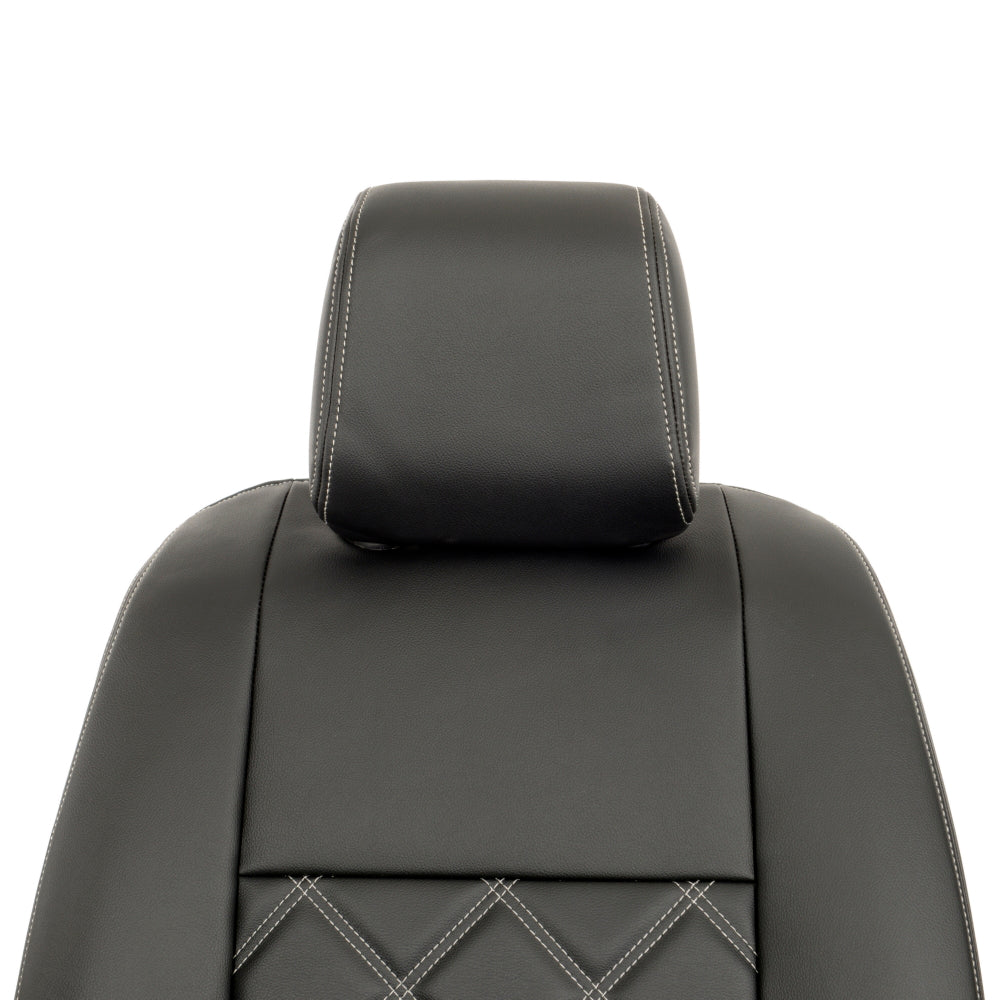 Peugeot Expert Tailored Leatherette Seat Covers (2016 Onwards) - Black - UK Custom Covers