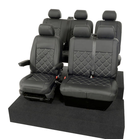 VW T6 / T6.1 Transporter Tailored Leatherette Seat Covers (2015 Onwards) - UK Custom Covers