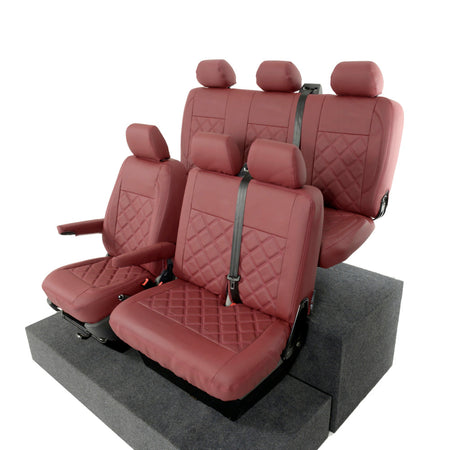 VW T6 / T6.1 Transporter Tailored Leatherette Seat Covers (2015 Onwards) - UK Custom Covers