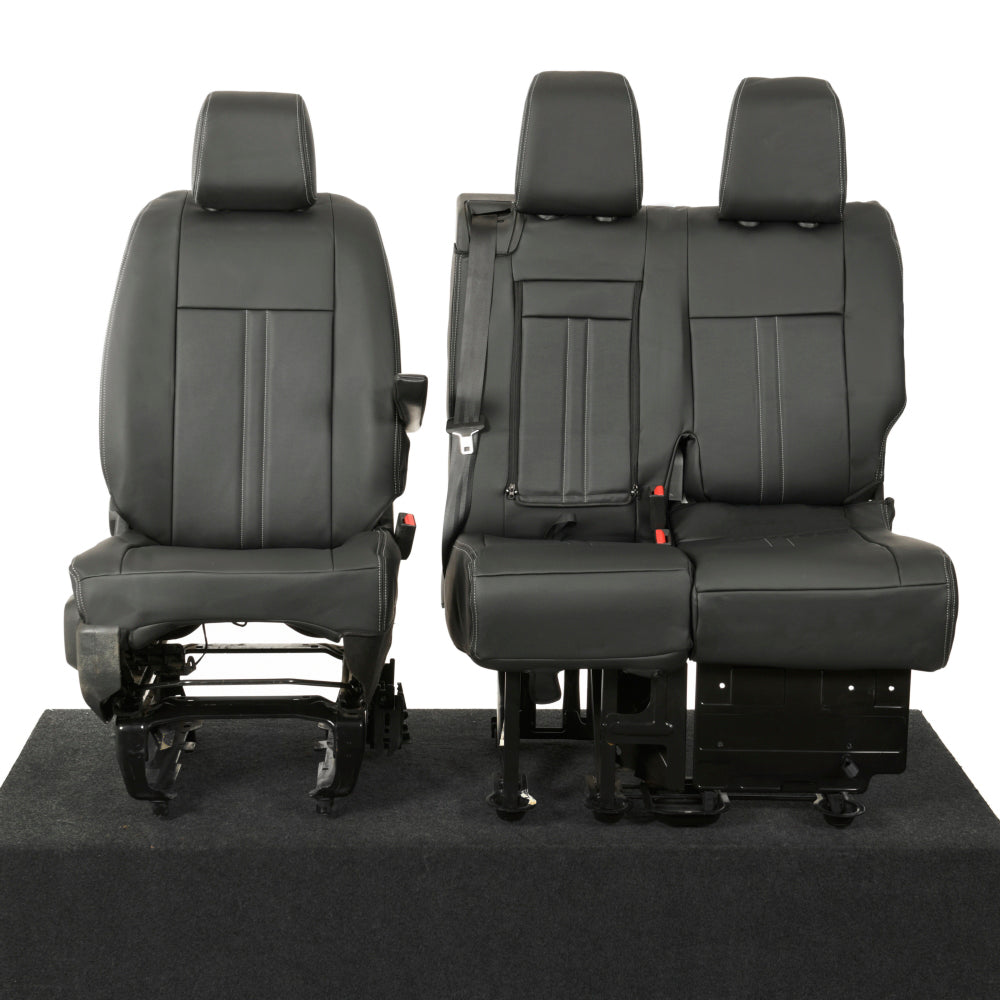 Peugeot Expert Tailored Leatherette Seat Covers (2016 Onwards) - Black - UK Custom Covers