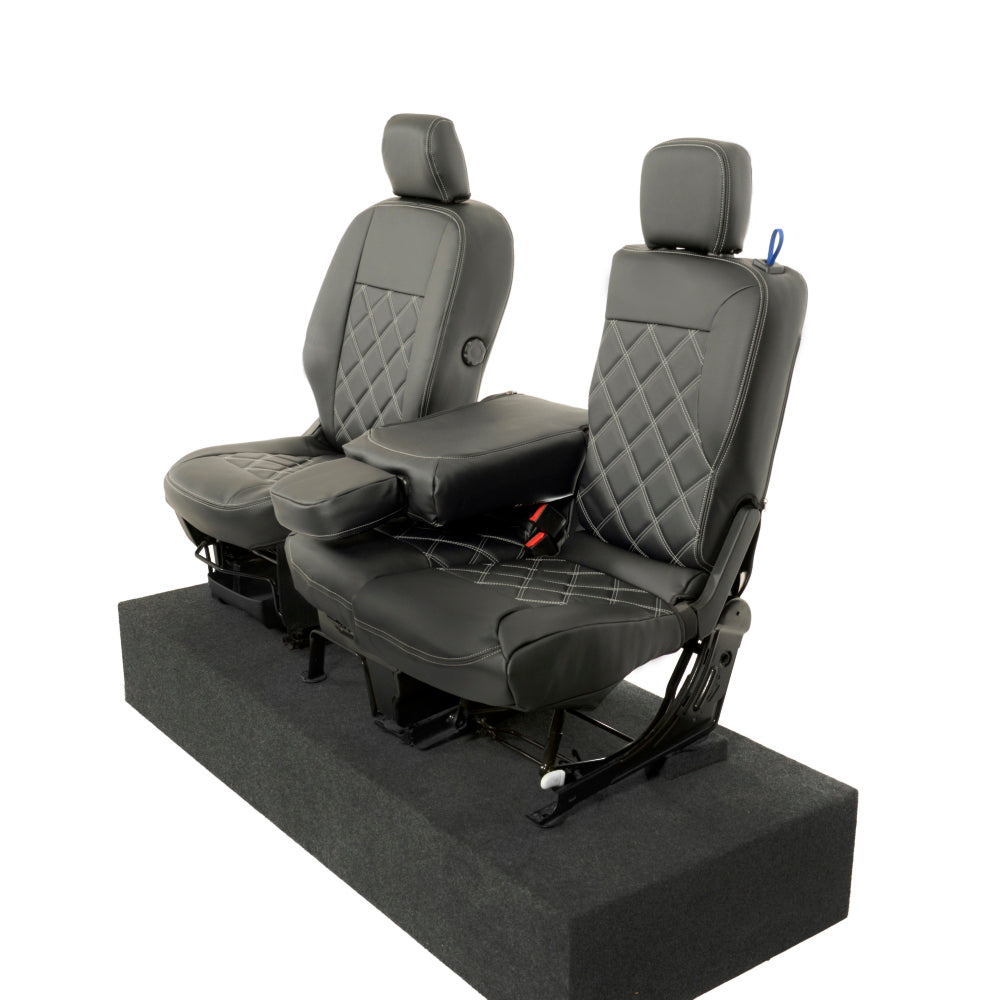 Peugeot Partner Tailored Leatherette Seat Covers - Black - UK Custom Covers