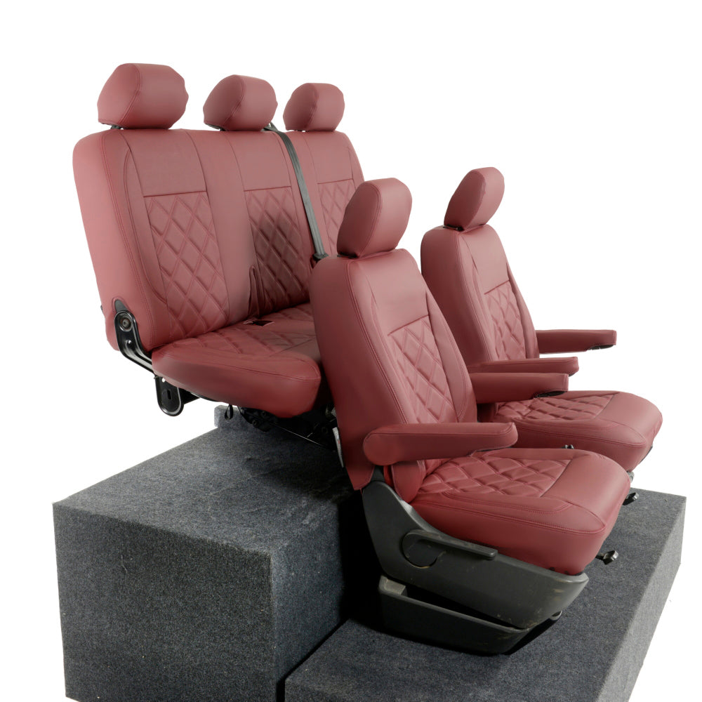 VW T6 / T6.1 Kombi Tailored Leatherette Seat Covers (2015 Onwards) - UK Custom Covers