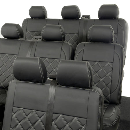 VW T6 / T6.1 Shuttle Tailored Leatherette Seat Covers (2015 Onwards) - UK Custom Covers