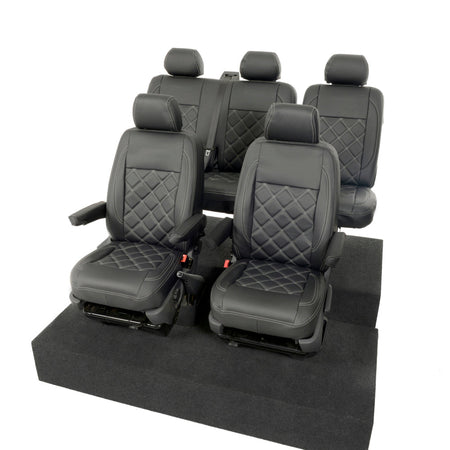 VW T6 / T6.1 Kombi Tailored Leatherette Seat Covers (2015 Onwards) - UK Custom Covers