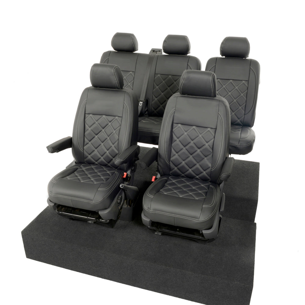 VW T5 / T5.1 Kombi Tailored Leatherette Seat Covers (2003-2015) - UK Custom Covers