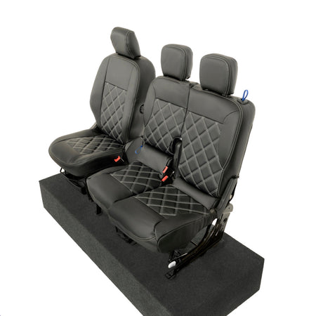 Peugeot Partner Tailored Leatherette Seat Covers - Black - UK Custom Covers