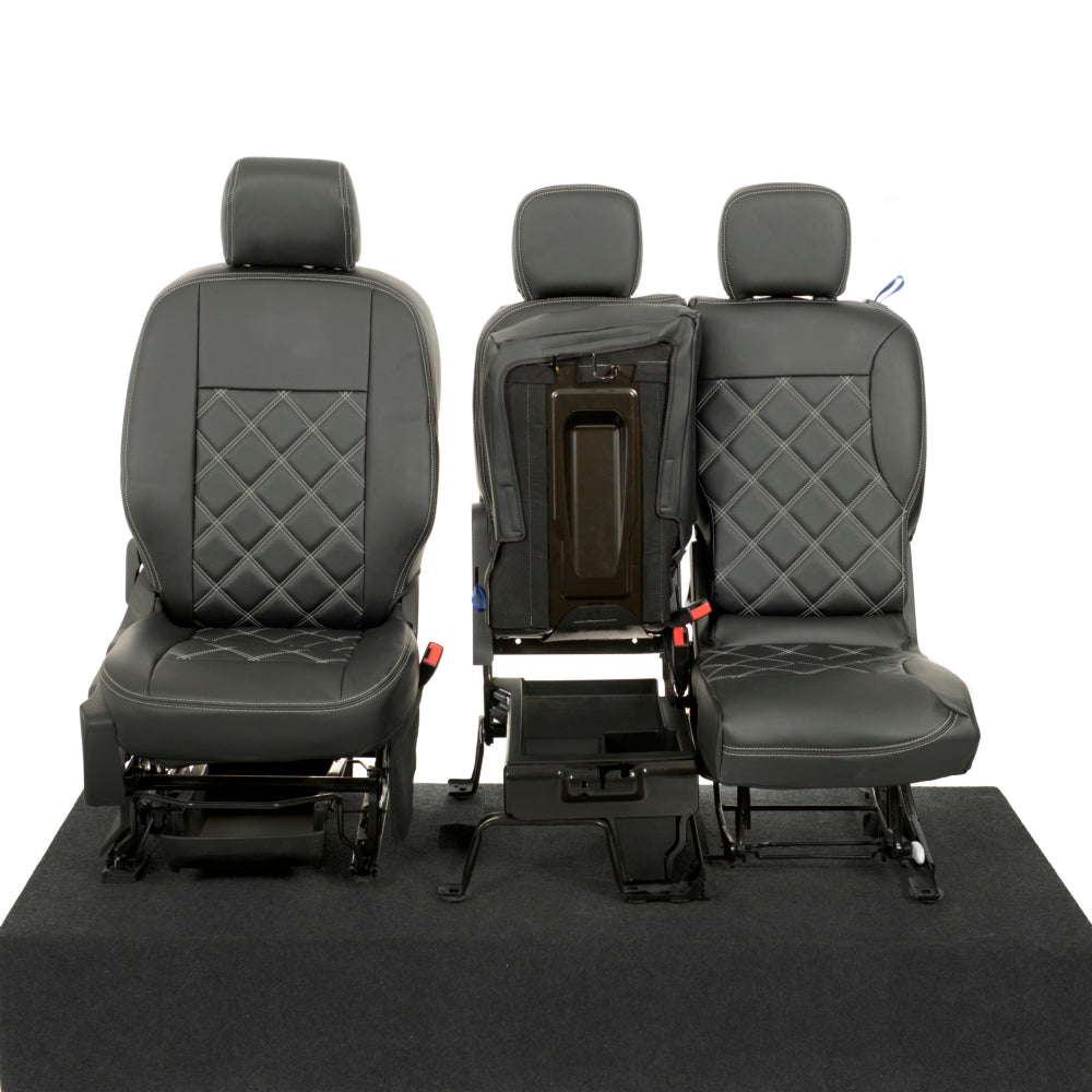 Peugeot Partner Tailored Leatherette Seat Covers - Black - UK Custom Covers