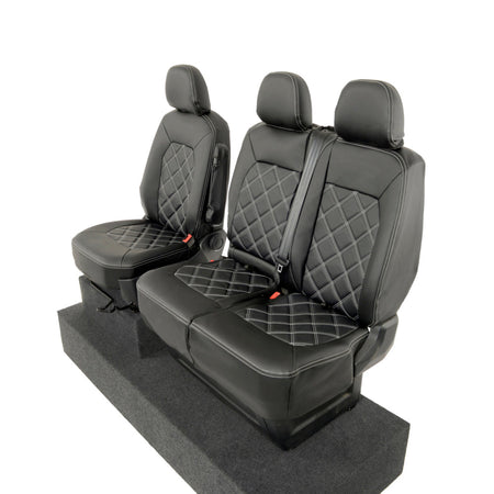 VW Crafter Tailored Leatherette Seat Covers - Black - UK Custom Covers