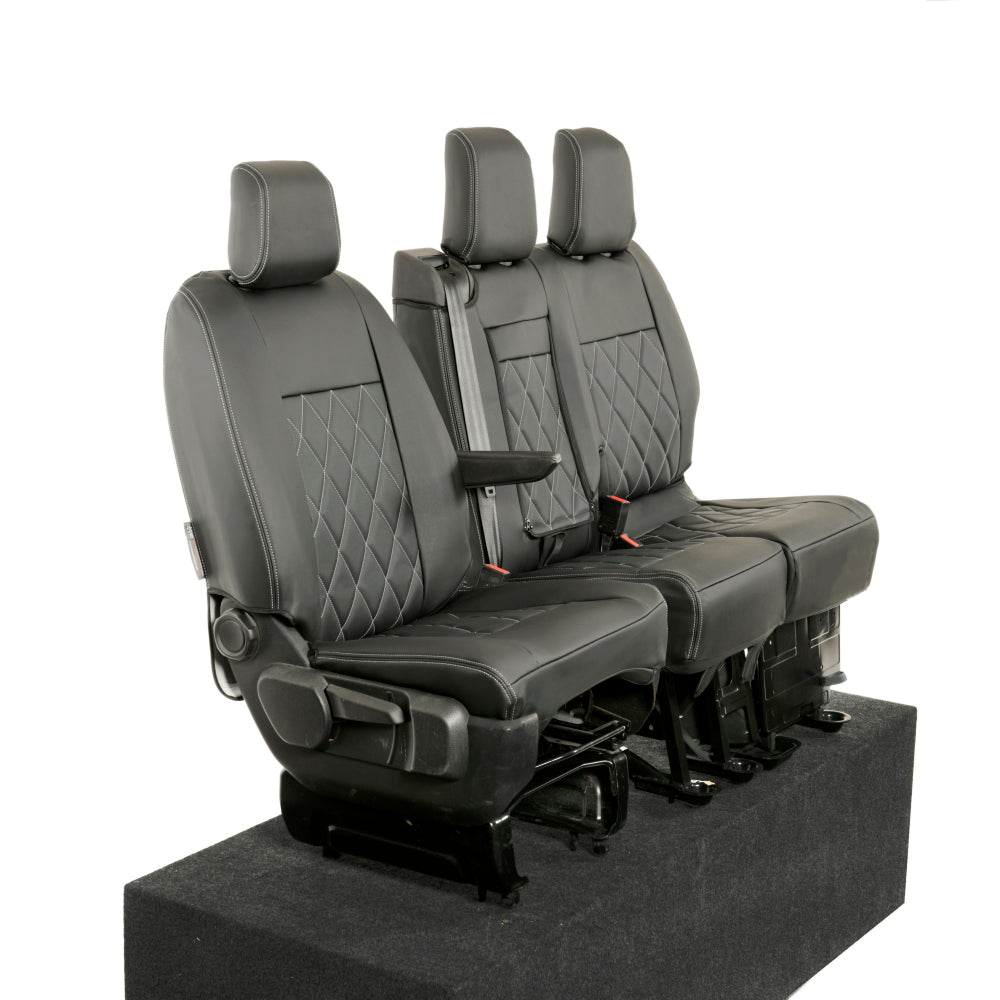 Peugeot Expert Tailored Leatherette Seat Covers (2016 Onwards) - Black - UK Custom Covers