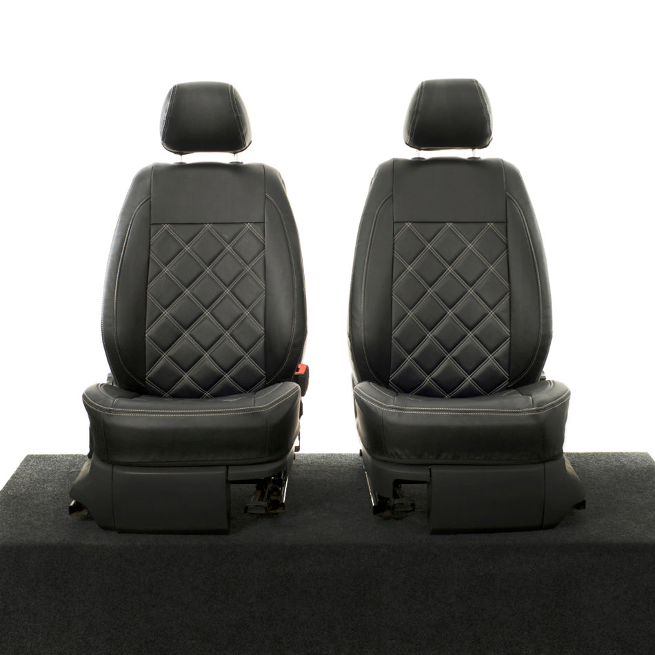 VW Caddy Leatherette Front Seat Covers (2004-2020) Black