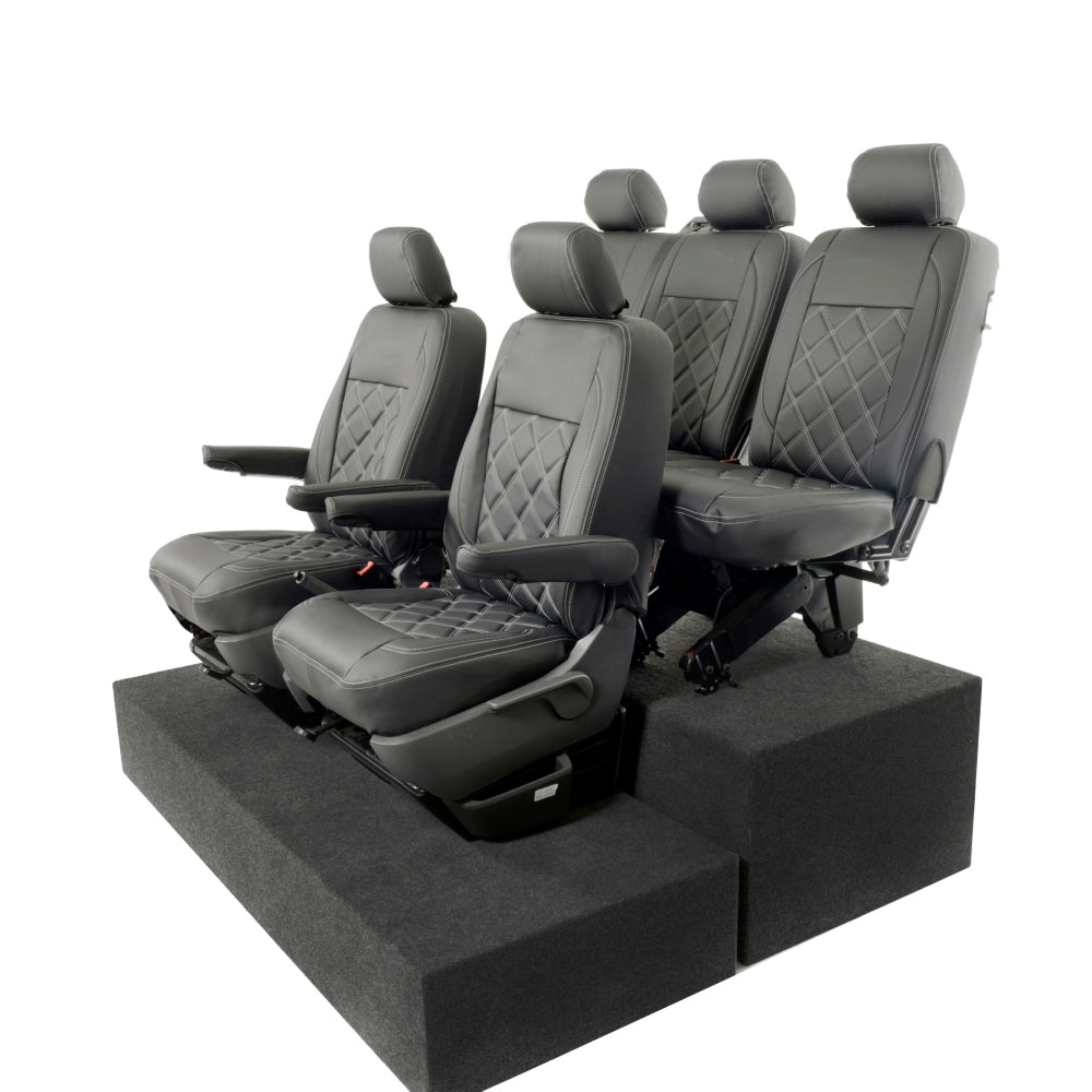 VW T6 / T6.1 Kombi Tailored Leatherette Seat Covers (2015 Onwards) - UK Custom Covers