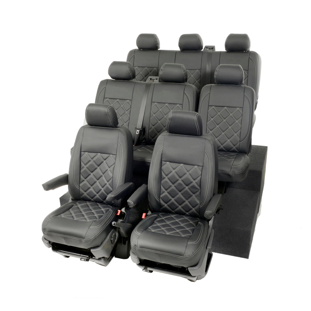 VW T6 / T6.1 Shuttle Tailored Leatherette Seat Covers (2015 Onwards) - UK Custom Covers