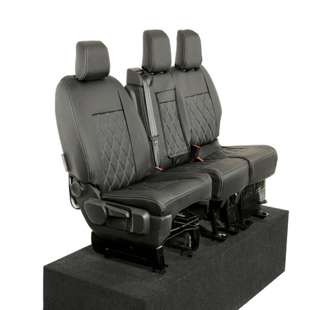 Peugeot Expert Tailored Leatherette Seat Covers (2016 Onwards) - Black - UK Custom Covers