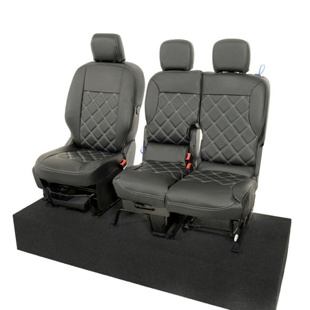 Peugeot Partner Tailored Leatherette Seat Covers - Black - UK Custom Covers