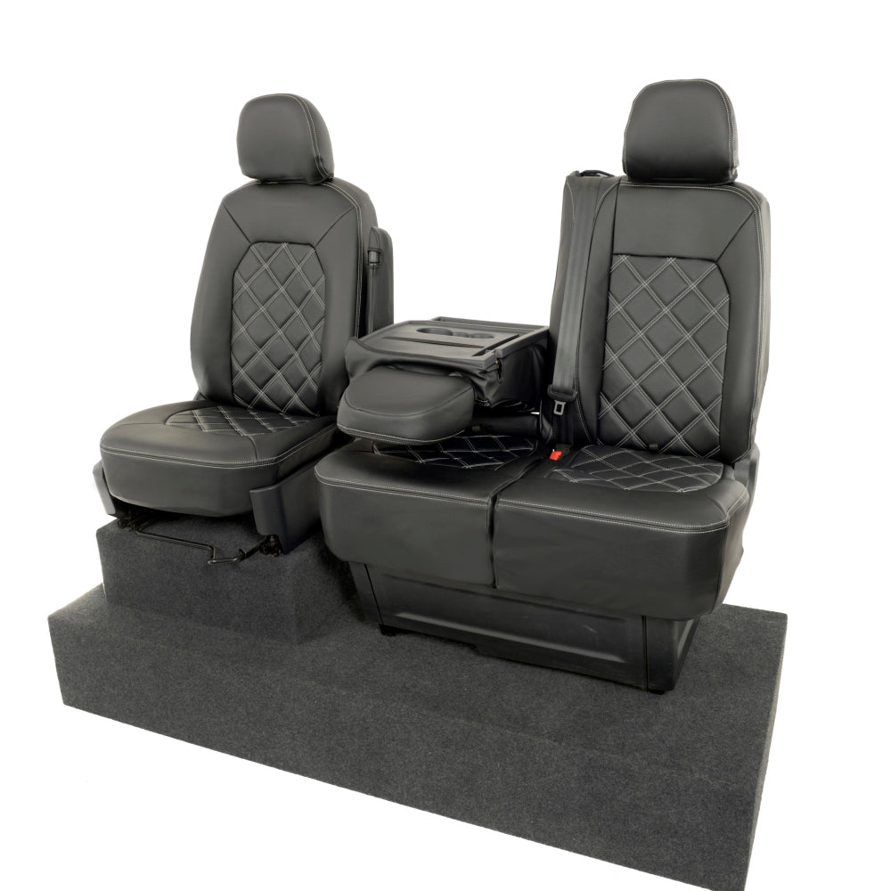 VW Crafter Tailored Leatherette Seat Covers - Black - UK Custom Covers