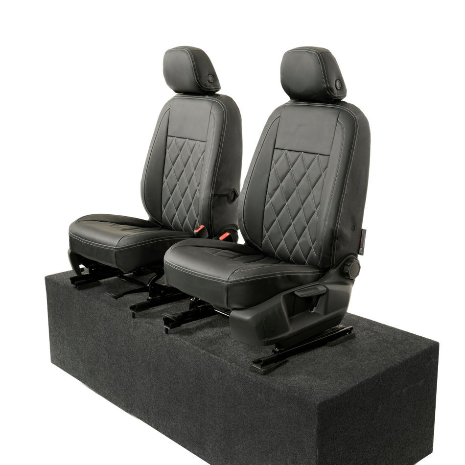 VW Caddy Leatherette Front Seat Covers (2021 Onwards) Black